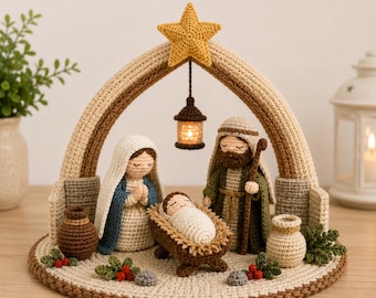 Patrón de ganchillo para belén / Amigurumi de la Sagrada Familia, decoración del Niño Jesús (patrón en PDF)