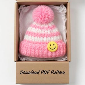 Crochet Hat Brooch Pattern | 5 Pastel Styles, Smiley Face (PDF Guide)