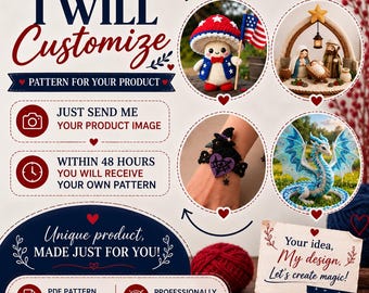 Patrón de ganchillo personalizado a partir de una foto / Diseño PDF de amigurumi personalizado (descarga digital)