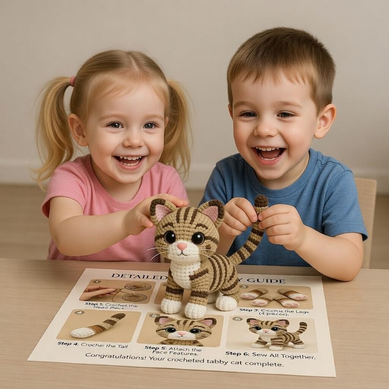 Crochet Tabby Cat Pattern | Realistic Amigurumi Kitten Plushie (PDF ...