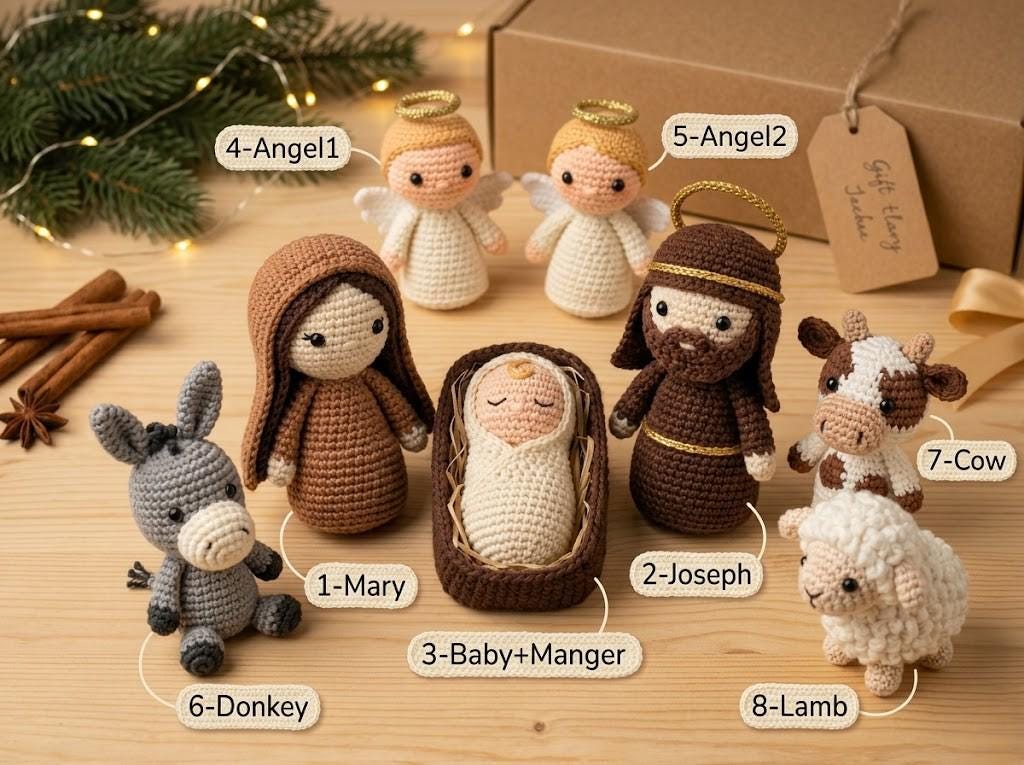 Handmade Nativity Set Crochet Pattern | Nacimiento Amigurumi ...