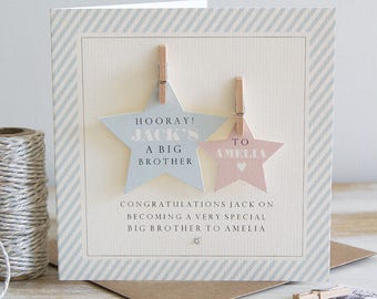 Personallised Congratulations You're A Big Brother/Sister Card / New sibling card / Big Brother Card / Big Sister card