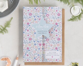 Carte d'anniversaire florale personnalisée