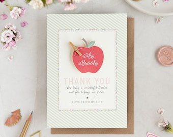 Personalised Thank-you teacher apple card