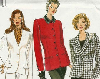 Vogue 1643 Lined jacket blazer princess seams with/out collar welt pockets flaps variations Size 18 20 22 Basic Design uncut sewing pattern