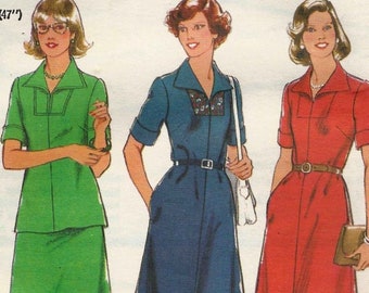 Simplicity 1924 Dress top and skirt tunic inset front with collar short sleeves Half Size 22 & 24 uncut sewing pattern