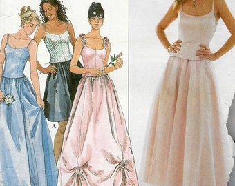 Simplicity 8499 Long skirt with ruching rosettes or short skirt and fitted bustier top with straps Size 6-8-10 uncut sewing pattern