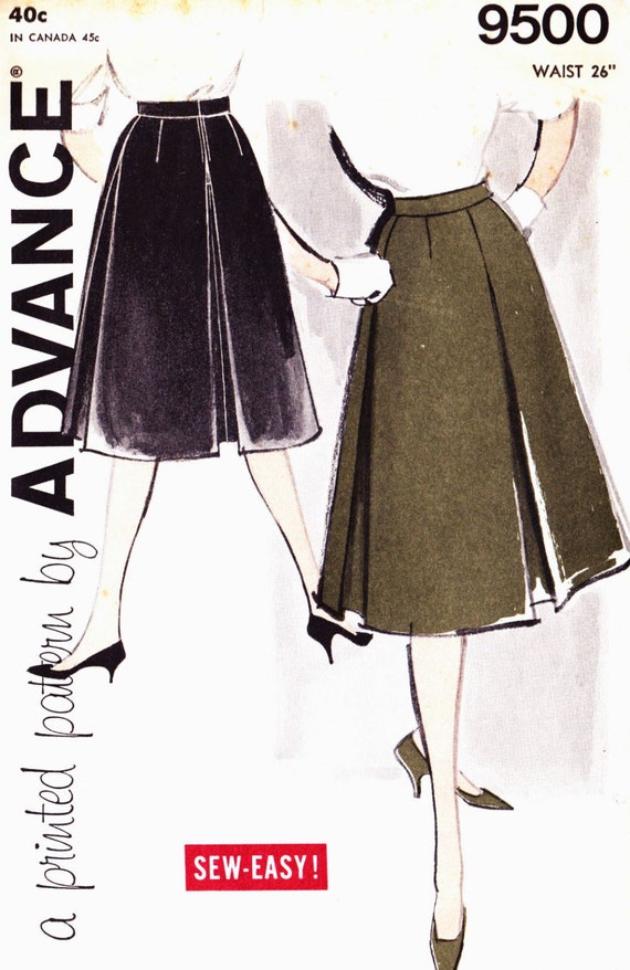 Retro & Vintage 1951-1970 Patterns: 5381 1960 PROPORTIONED 4 GORE SKIRT 3  PC PATTERN 26''WST