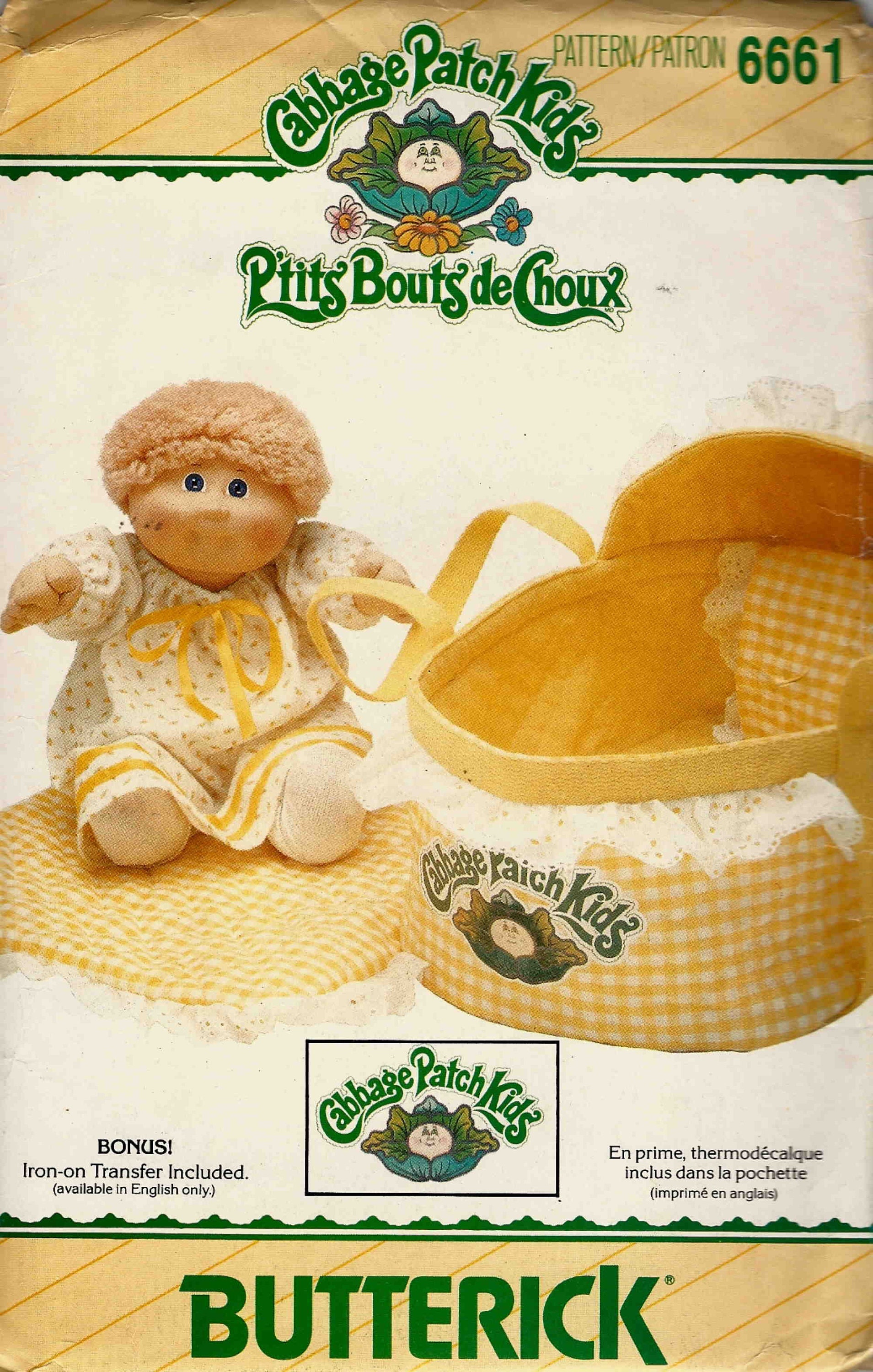 Cabbage Patch Kids Sewing Pattern Butterick 6662 Carrier - Etsy