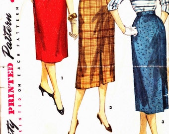 Simplicity 1345 Darted straight "one yard" skirt with pleat or vent Waist 26" Hip 35" Vintage
