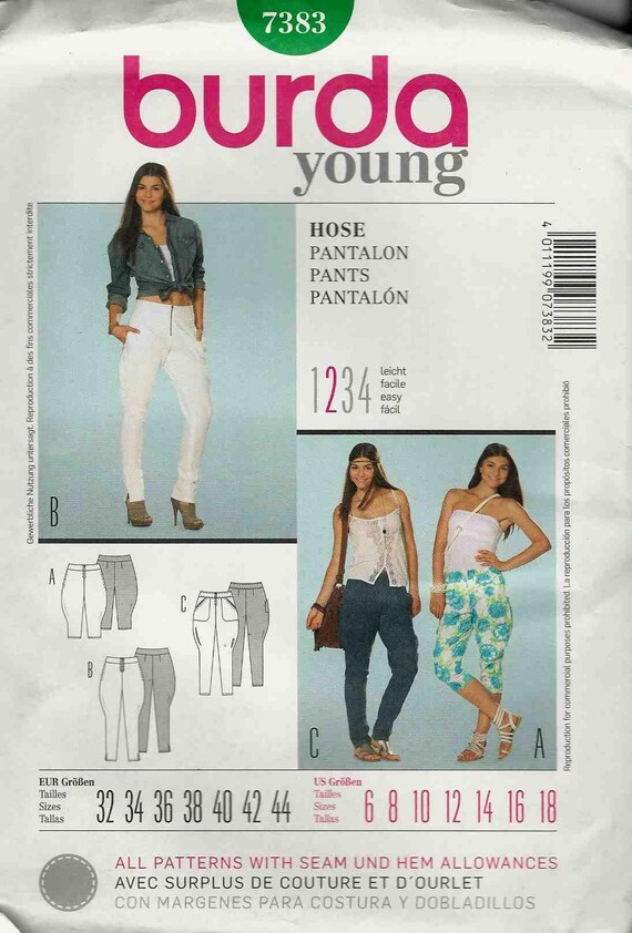 Sewing Pattern Burda 73 Jodhpurs Pants Trousers Ankle Or Etsy