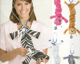 Simplicity 1730 Stethoscope cover monkey cat dog zebra cute animal covers fun character One Size uncut sewing pattern