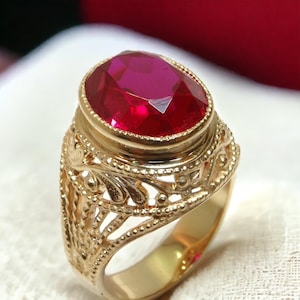 Herren Schmuck mit Rubin - Eleganter Herrenring mit Rotem Edelstein