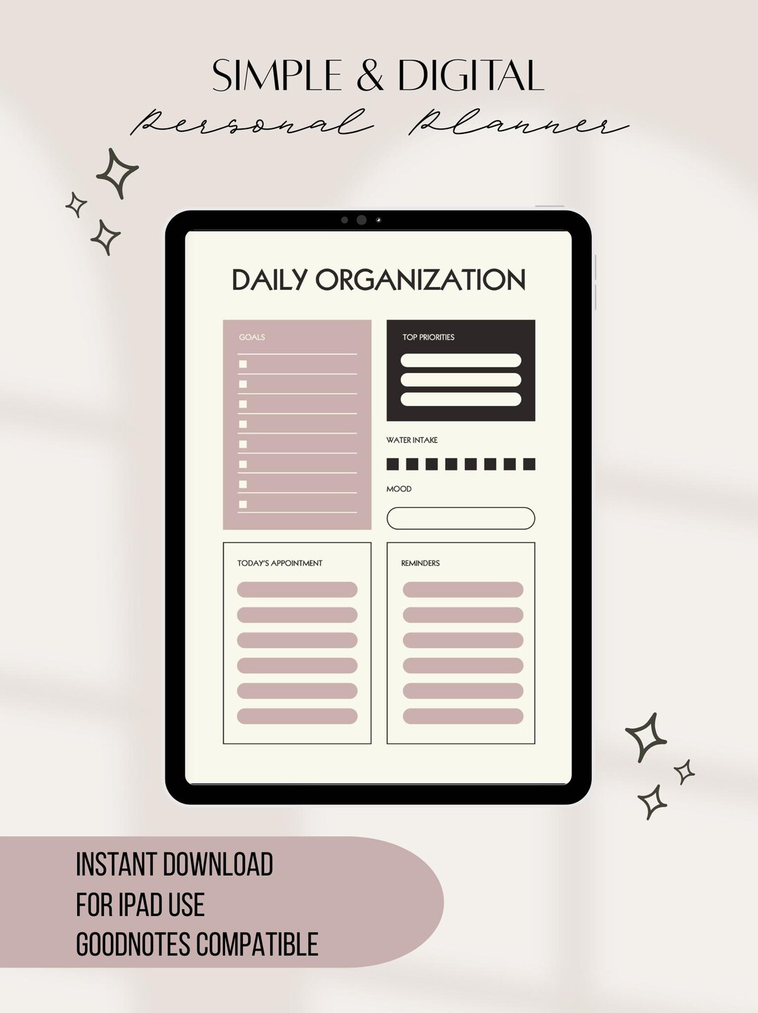 Simple Digital Personal Planner/tracker - Etsy