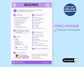 Ficha de referencia de enfermería sobre convulsiones, PDF compatible con dispositivos móviles