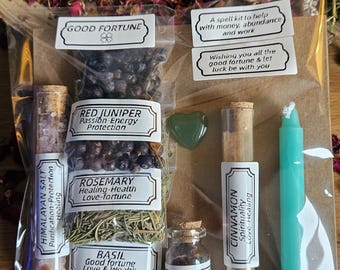 Kit de sorts de bonne fortune - Ensemble rituel chance, prospérité et abondance