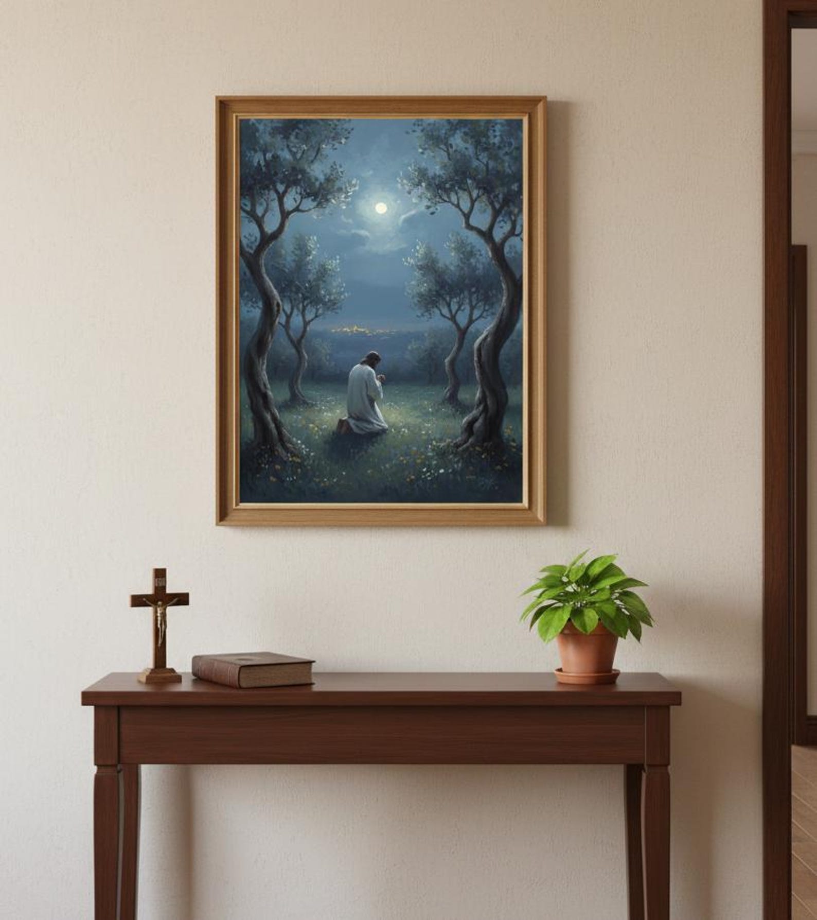 Garden of Gethsemane | Jesus in Prayer | Christian Wall Art | Instant ...