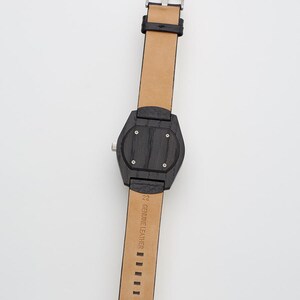 Bog Oak Watch · Unique Handmade Mens Watch · Made from 1360 Year Old Ancient Wood · Black & Black image 2