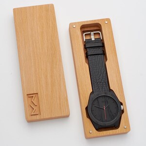 Bog Oak Watch · Unique Handmade Mens Watch · Made from 1360 Year Old Ancient Wood · Black & Black image 3