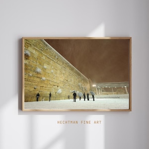 Lámina de nieve del Muro Occidental, Fotografía de Jerusalén para pared, Arte invernal del Kotel, Decoración judía para el hogar, Regalo de Tierra Santa