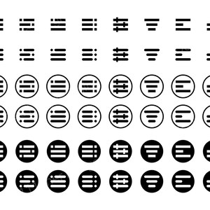 Minimal Set Of Hamburger Menu Flat Icons. Menu Icons Set Of Ui Elements. Interface Icon Set Of Hamburger Menu. Website Navigation Icons For