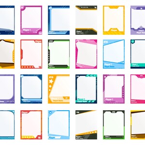 Modèle de carte de jeu de sport. Un ensemble de cadres à échanger pour les joueurs de football, de basket-ball et de hockey. | Clipart EPS