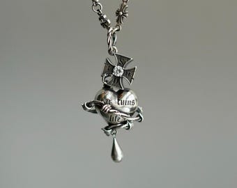 Pendentif planète infinie en argent sterling 925, collier épines vintage, bijoux spatiaux originaux, cadeau punk gothique pour elle et lui
