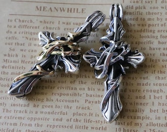 925 Sterling Silber Dorn Kreuz Halskette Gothic Punk Anhänger für Männer Frauen Oxidiert Silber Kreuz Kette Biker Hip Hop Schmuck Geschenk