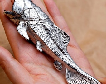 Edelstahl Dunkleosteus Flaschenöffner, Einzigartiger Prähistorischer Fisch Bierdeckelheber, Kreatives Ozeantierfigur Tabletop Dekor Geschenk