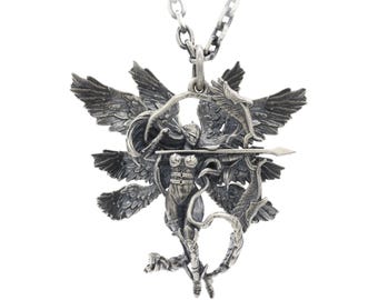 Angewomon S925 Sterling Silber Anhänger, Anime Digimon Angemon Halskette, handgemachter himmlischer Engel Schmuck, Heiliger Geist Geschenk für Anime Fans