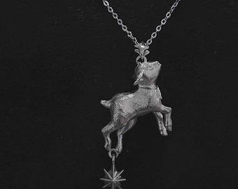 925 Sterling Silber Nette Schaf Anhänger Halskette, Massiv Silber Widder Sternzeichen Charme, Verträumtes Lamm Tier Schmuck Geschenk für Sie