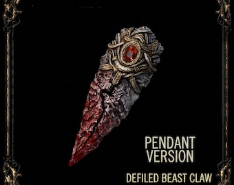 Beast Claw Talisman Anhänger - Elden Ring inspiriert Halskette, Silber Spiel Accessoire, Schmuck Geschenk für Männer, Dark Souls Cosplay Prop