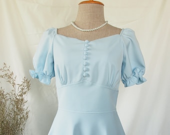 Baby Blue Dress Blue Vintage Bridesmaid Dress Snow White Dolly Puff Sleeve Summer Dress Fairytale Sundress Party School Dance Dress Etsy Canada