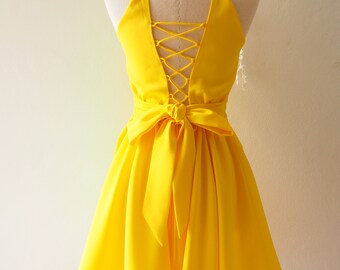 yellow dress etsy