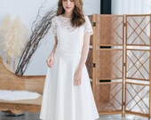 White Dress Lace Top See Through and Inner Straps White Dress White Wedding Dress Bridal Gown Wedding Gown Formal Reception Dress Engagement
