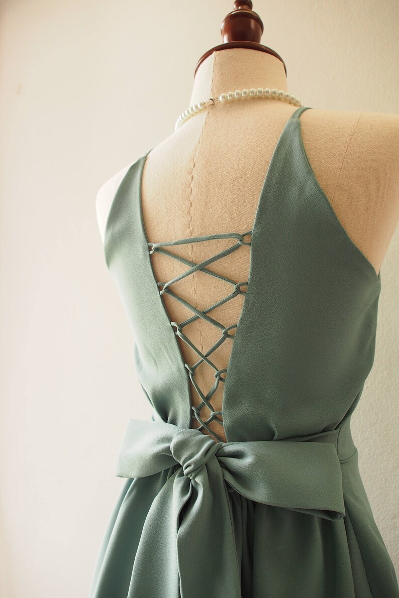 Sage Green Party Dress Prom Crisscross Dress Party Dress Etsy