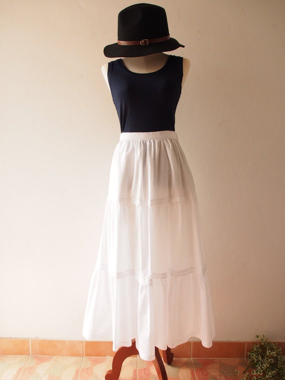 white maxi skirt boho