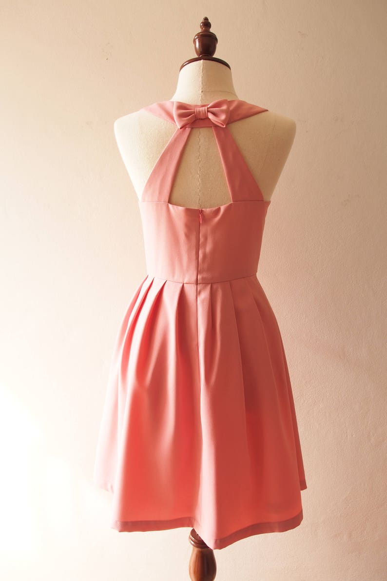 𝐋𝐎𝐕𝐄 𝐏𝐎𝐓𝐈𝐎𝐍 Pink Dress Sweet Pink Bridesmaids Dress Back Bow - Etsy