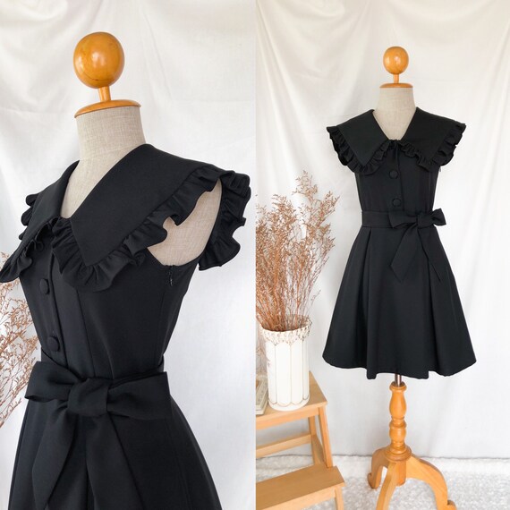 JULIATA Dress Black Party Dress Big Collar Sleeveless Shirt Dress Vintage Korea Women Summer Fashion Swing Dress Bridesmaids Red Wedding Etsy Canada