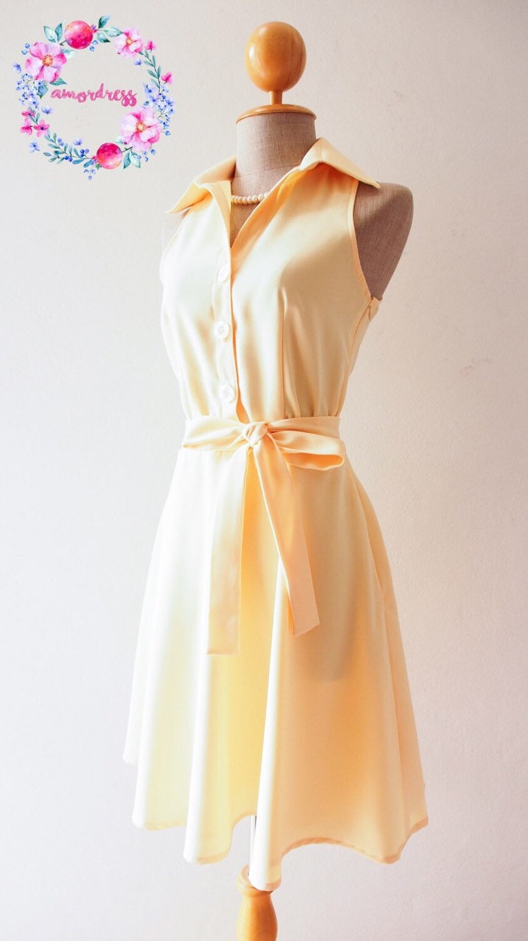 white christmas dresses T713 Pale Yellow – Amoris main image 0