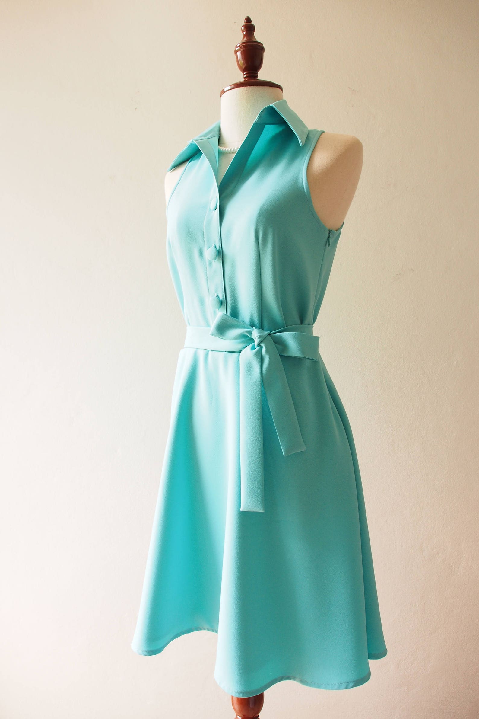 DOWNTOWN Pastel Blue Dress Shirt Dress Working Dress Casual Etsy