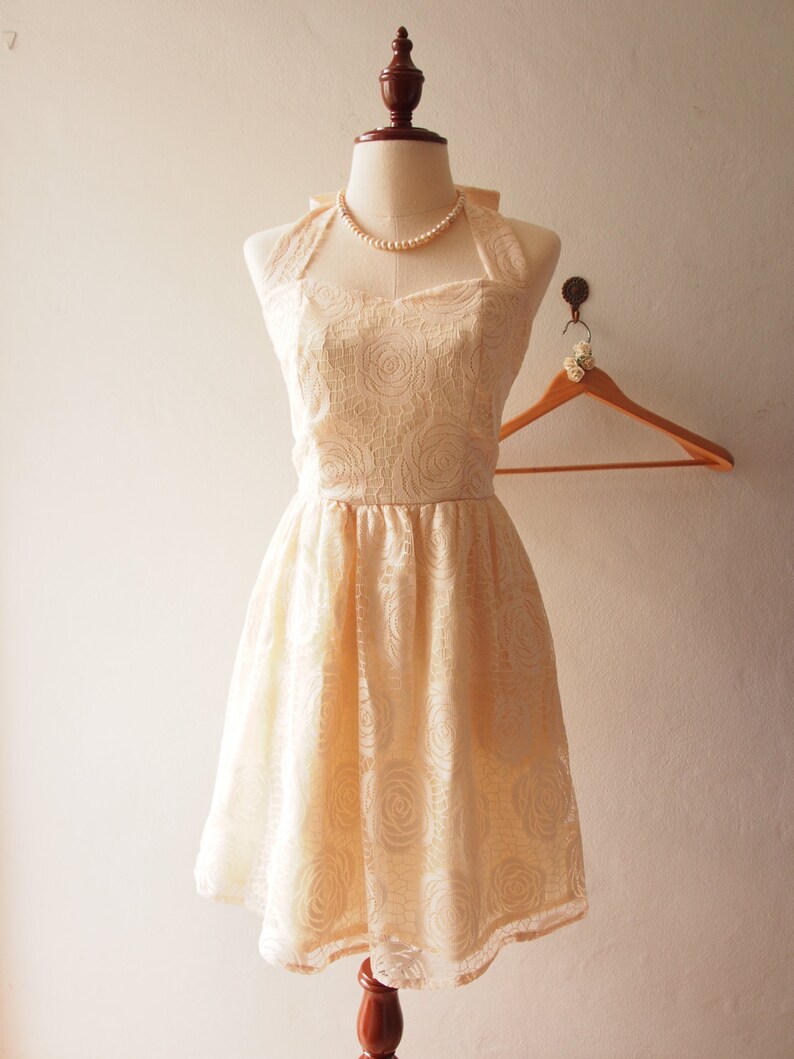 cream graduation dress