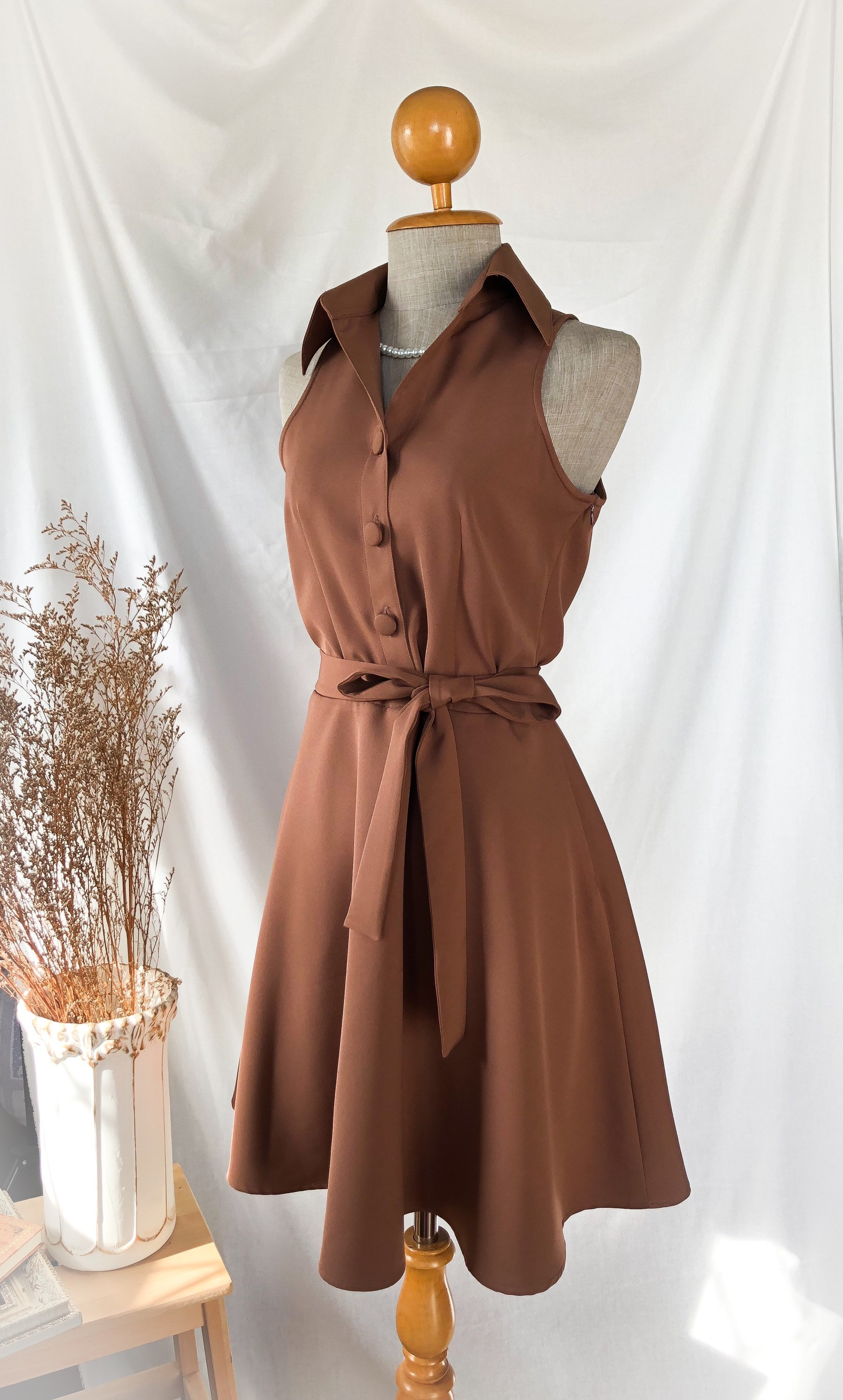オールインワン・サロペット Antonelli Chestnut Brown Maimi Dress uploaded_image_4_nevg8_1000x10