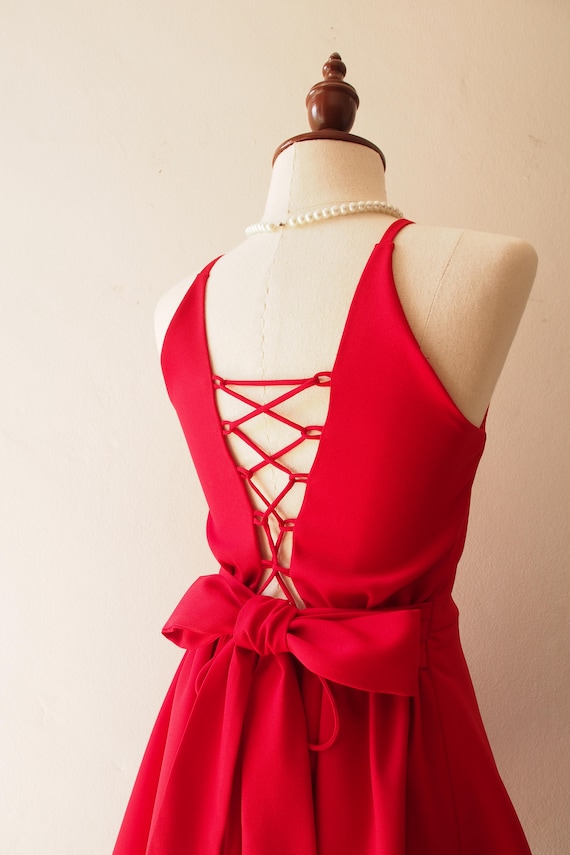 scarlet red bridesmaid dresses