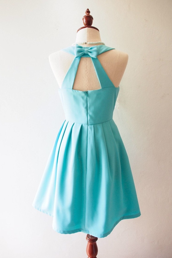 pastel blue cocktail dress