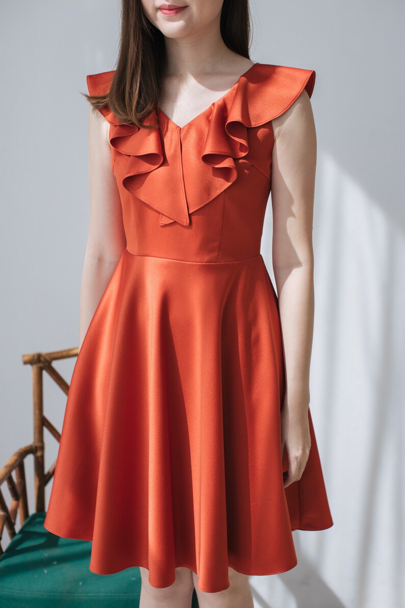 copper orange dress