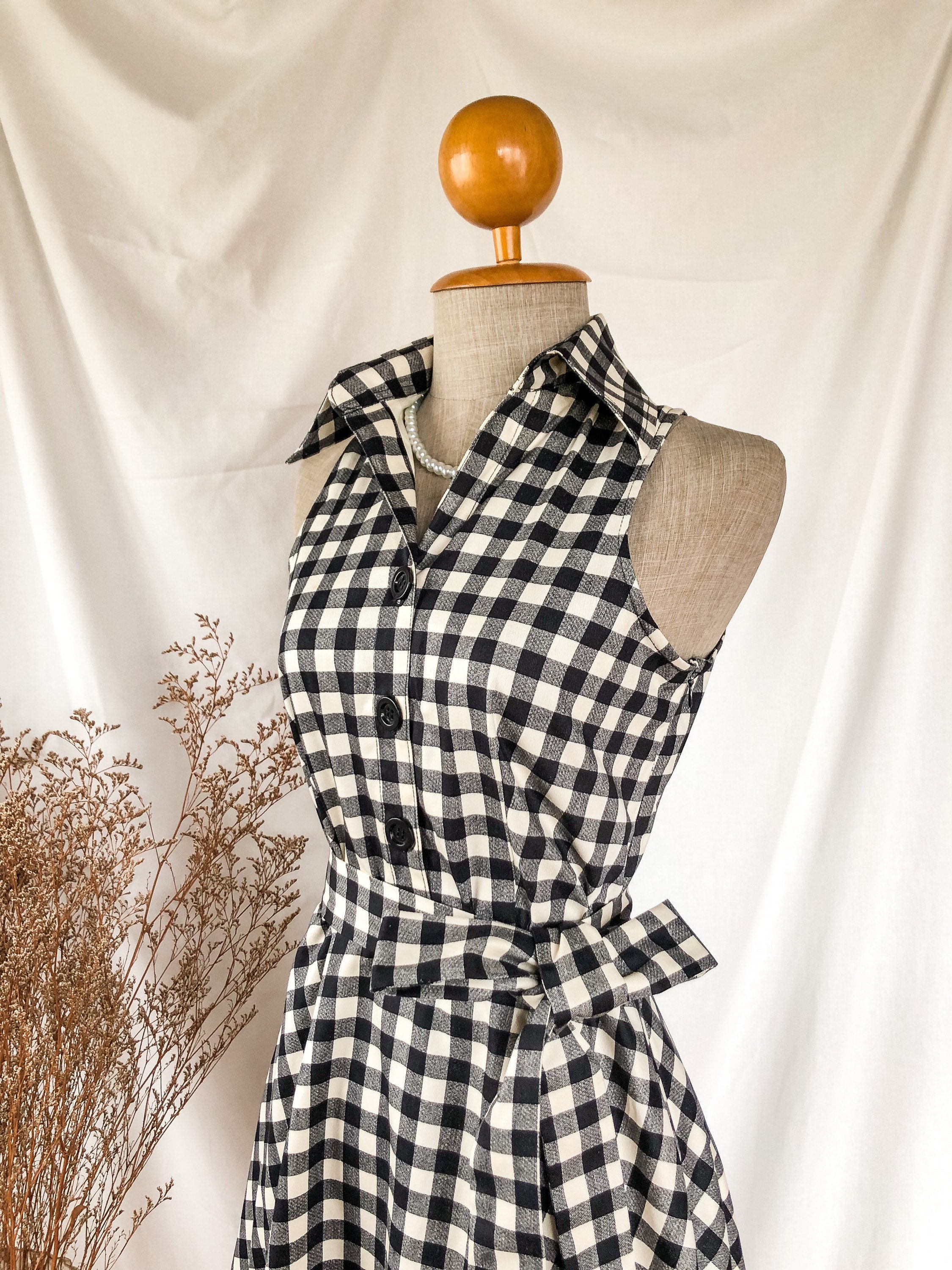 ● PENFIELD ● Vintage Check Shirt Dress Susan Shirtwaist Checks Dress - 1950s Inspired Shirt Dress