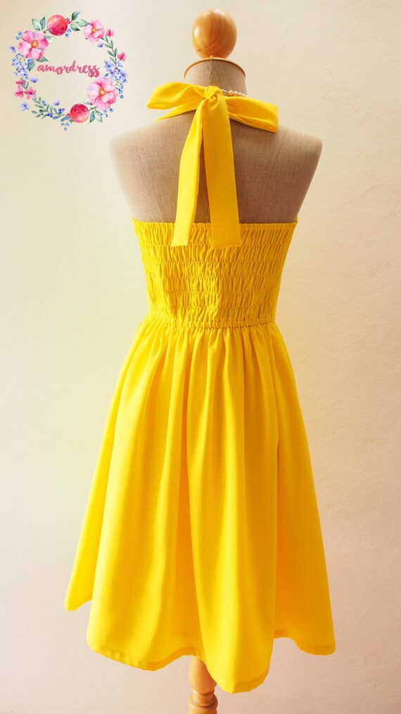 canary yellow dress