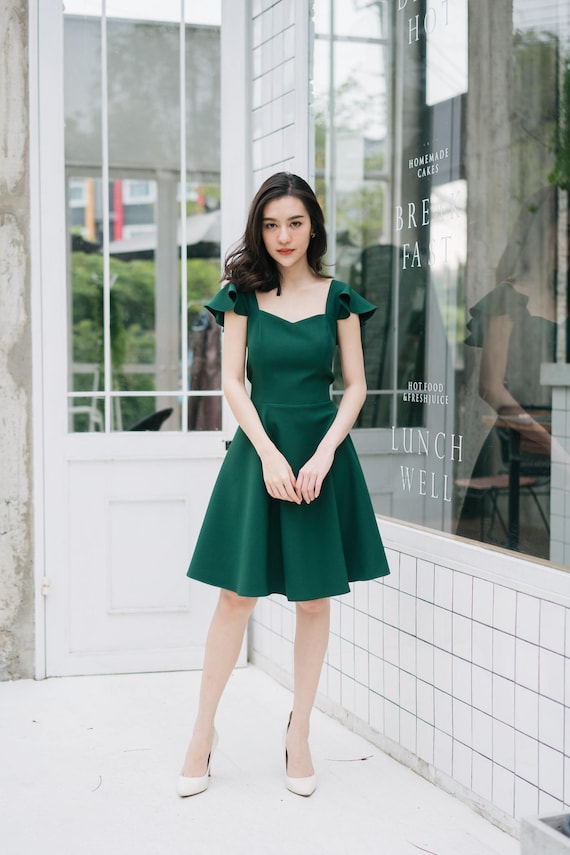 sage green cocktail dress