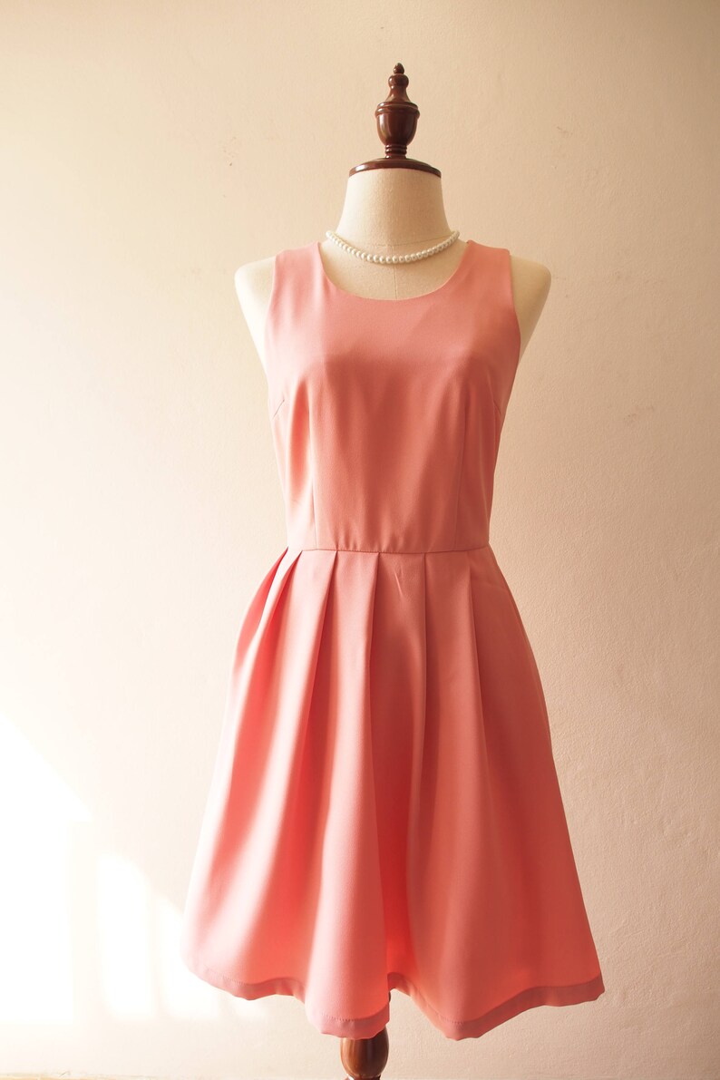 𝐋𝐎𝐕𝐄 𝐏𝐎𝐓𝐈𝐎𝐍 Pink Dress Sweet Pink Bridesmaids Dress Back Bow - Etsy